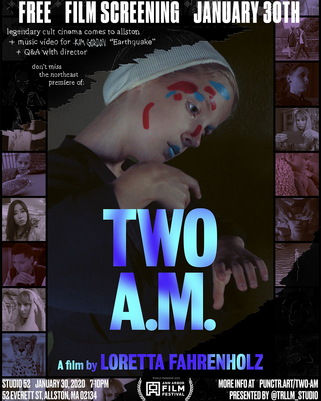*FREE* SCREENING OF "TWO A.M." BY LORETTA FAHRENHOLZ ON JANUARY 30TH AT STUDIO 52 ALLSTON