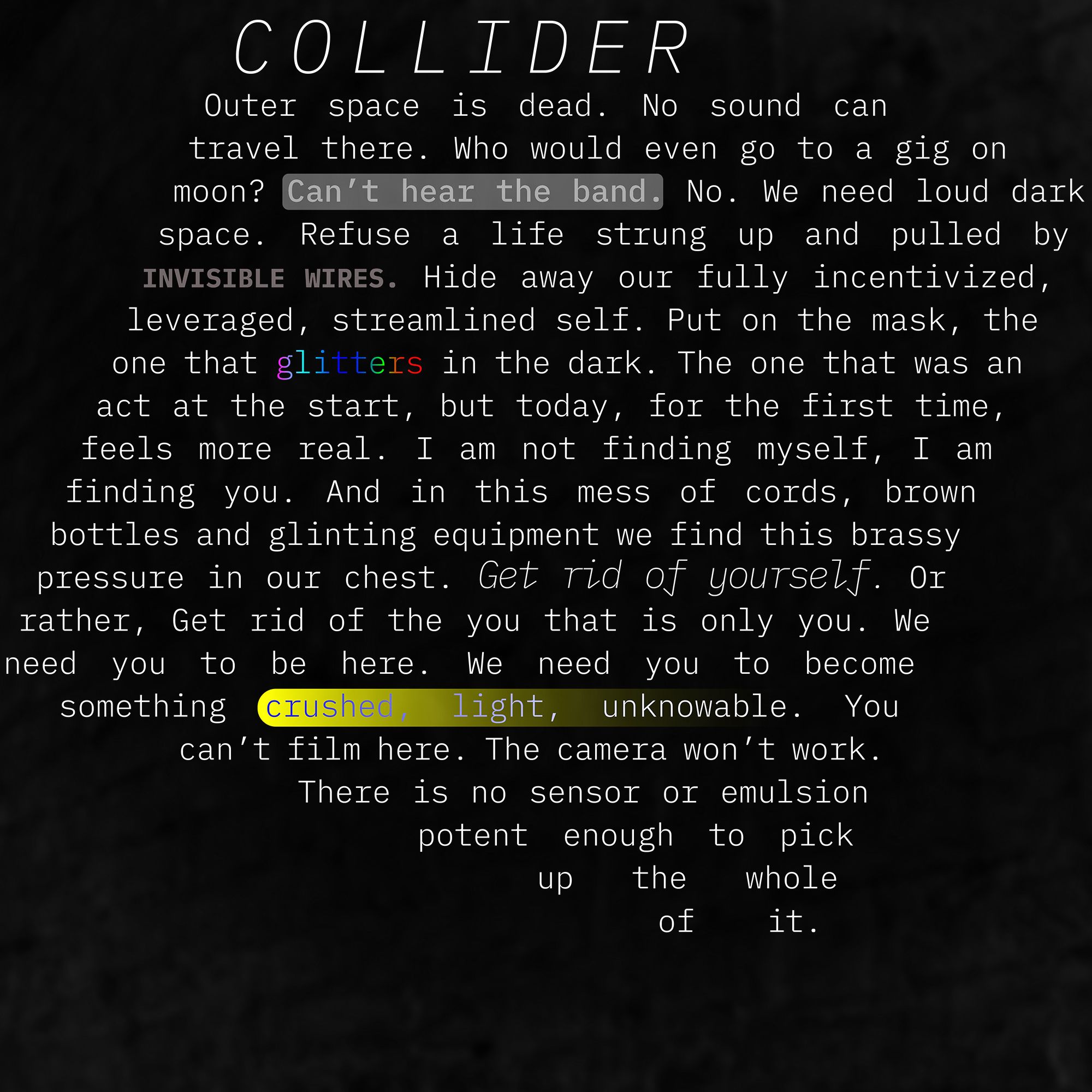 COLLIDER - ARTIST STATEMENT