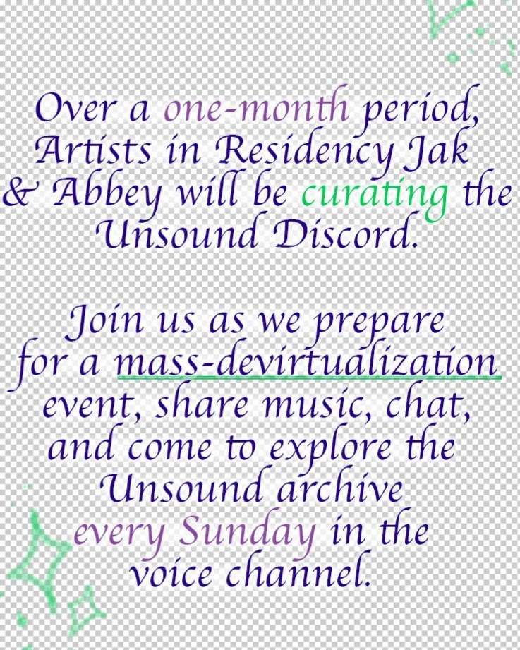 Active Now: UNSOUND:20 Discord Artist Residency